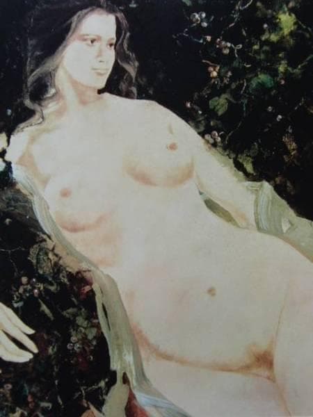 斎藤三郎、『雑草』、希少画集画、裸婦、高級新品額・額装付、版上サイン入り