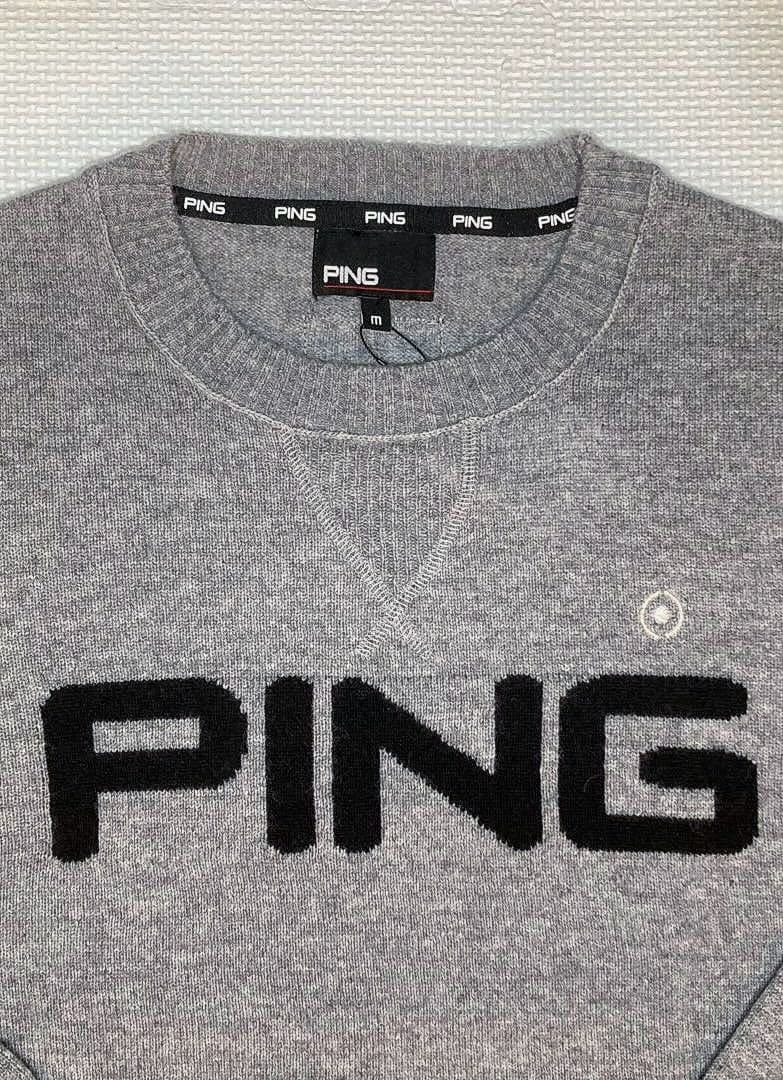 PING カシミヤ100% サイドリブ クルーネックプルオーバー（GRAY／M）