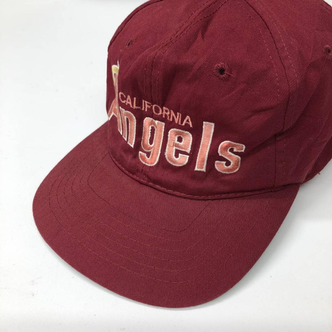 90s MLB カリフォルニア・エンゼルス ベースボールキャップ ワインレッド
