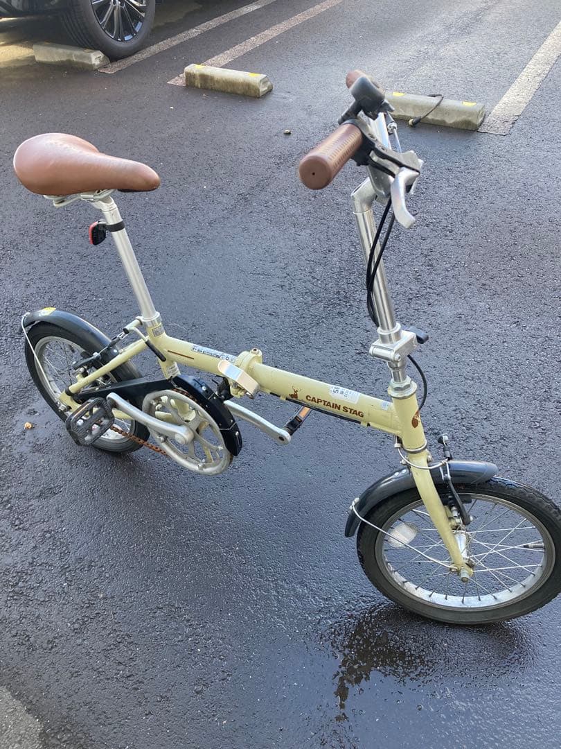 【キャプテンスタッグ CAPTAIN STAG】折り畳み自転車 ラテ