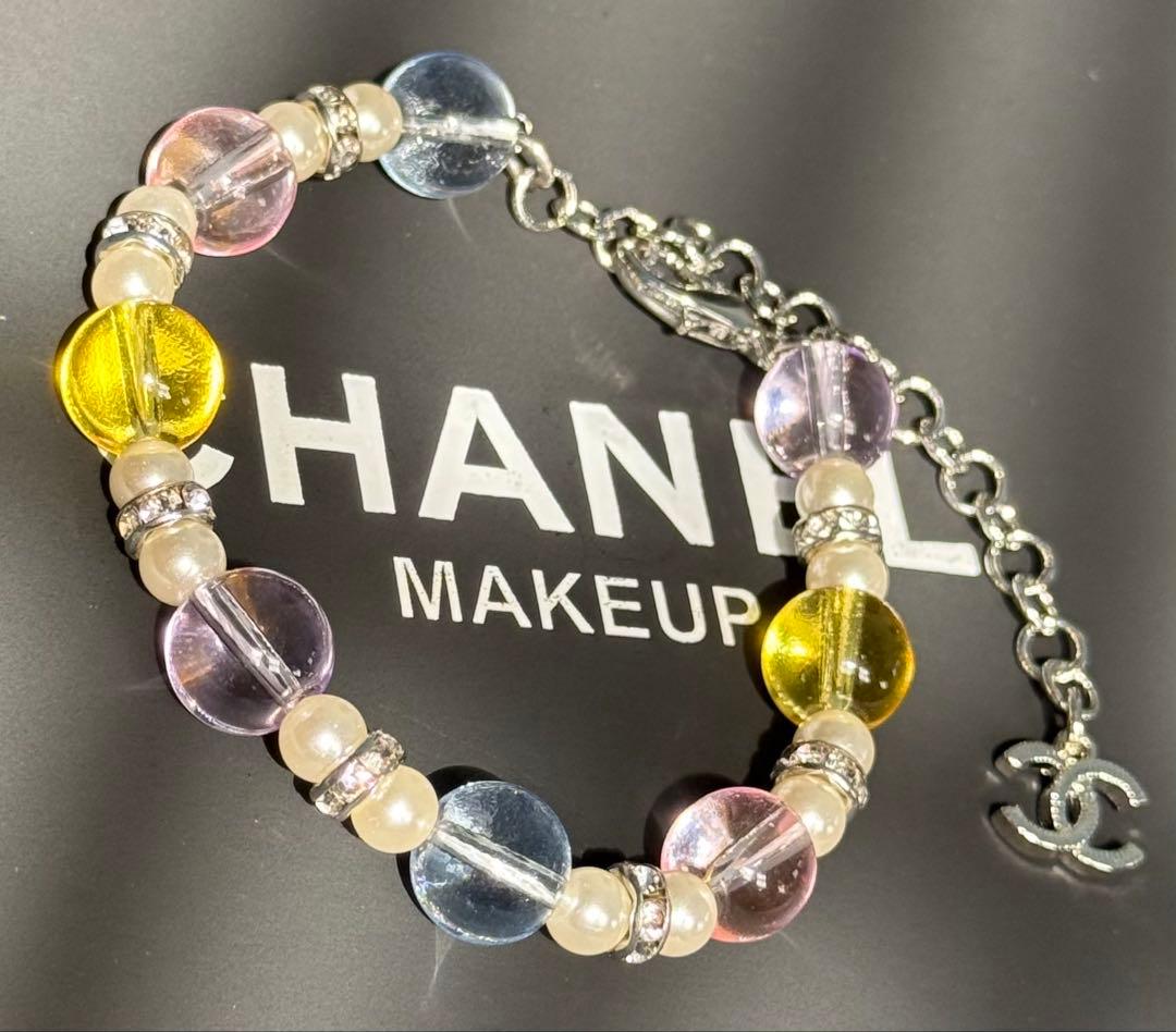 CHANEL 多色ビーズネックレス＆ブレスレットセット