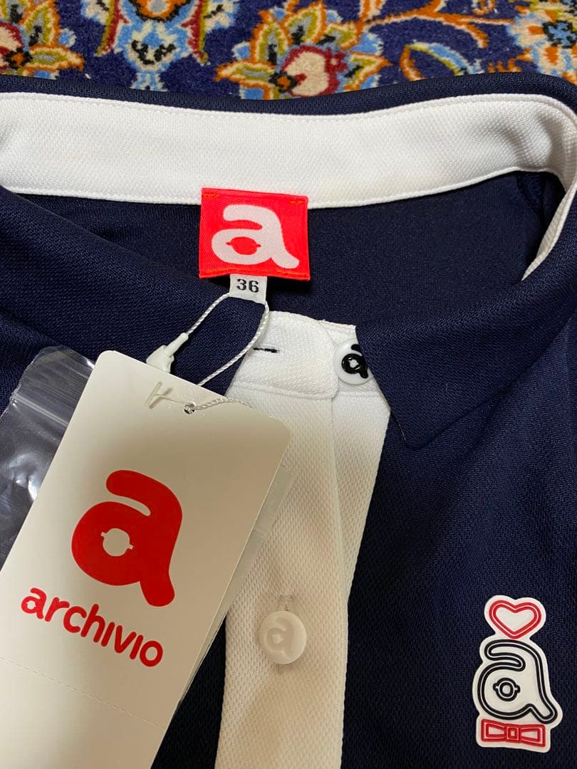 archivio アルチビオ ネイビー ゴルフセットアップ　シャツ&スカート