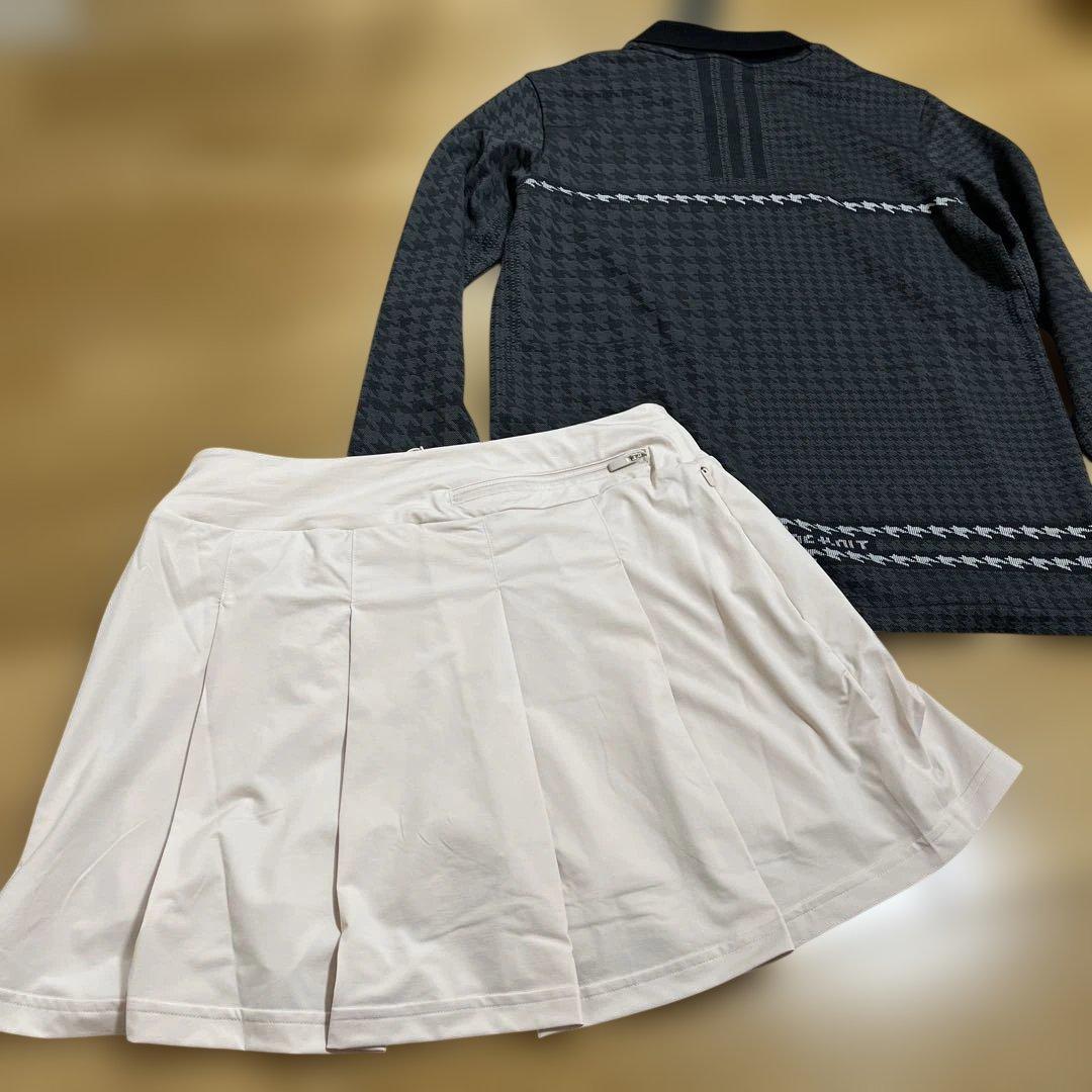 アディダスゴルフ　春夏　長袖　ニット　シャツ　スカート 黒　ピンク　L 新品