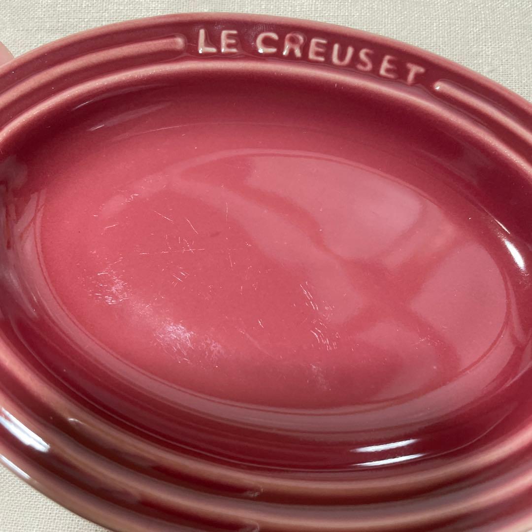 ルクルーゼ 未使用プチパイディッシュ 中古ミニオーバルプレート 4点セット