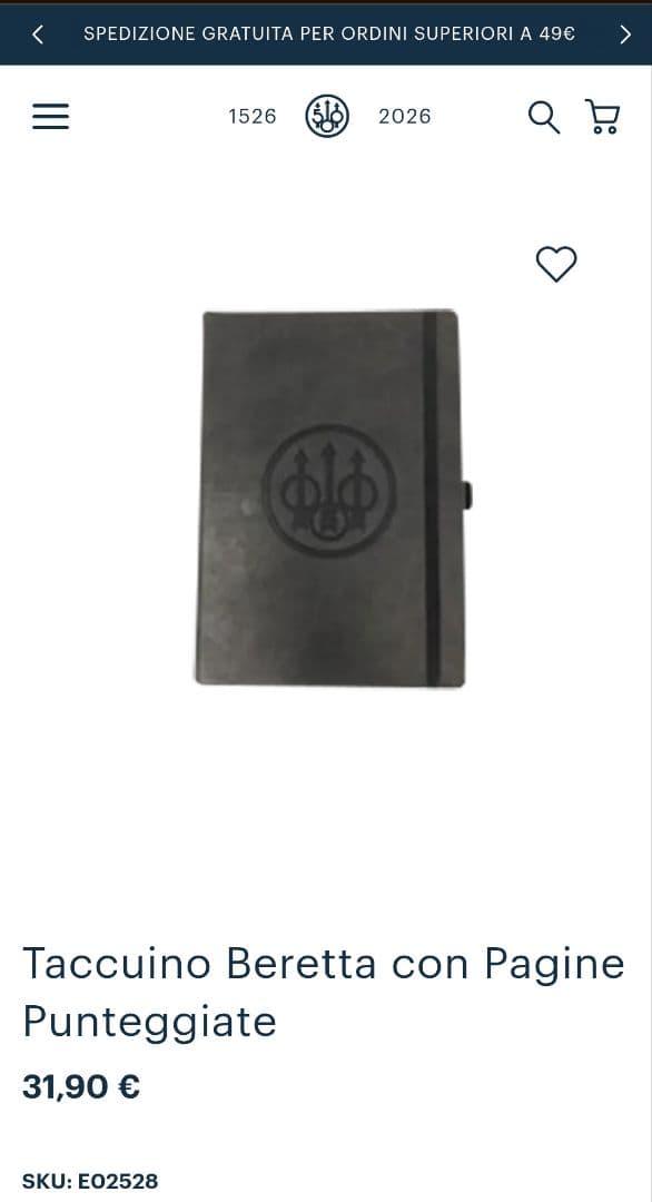 【新品】Beretta ベレッタ 公式グッズ エンボスロゴ ノートブック