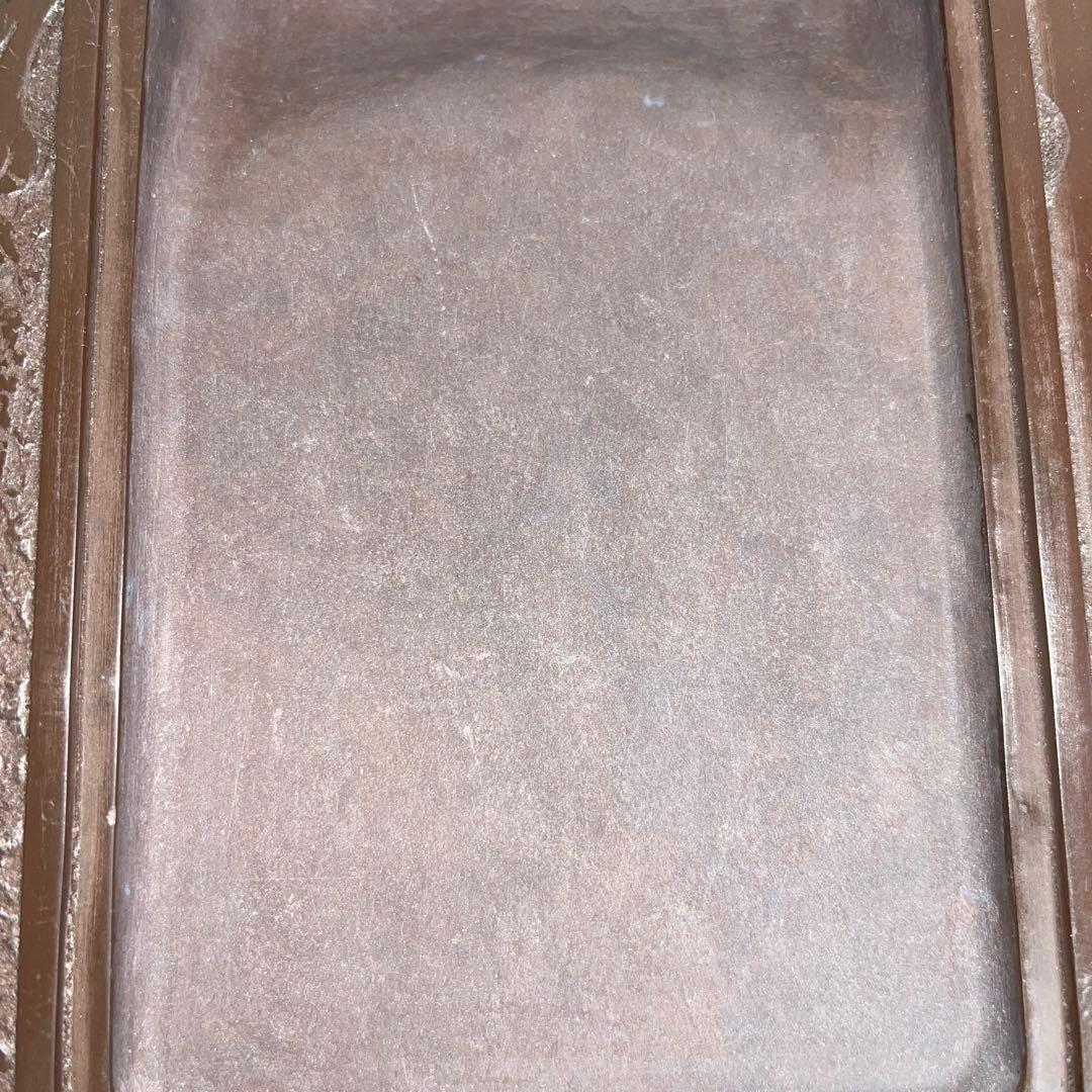 ⭕️赤間硯　大型共蓋付き硯　清風作　新品美品　梅花彫刻　20cm超え　墨持ち良い