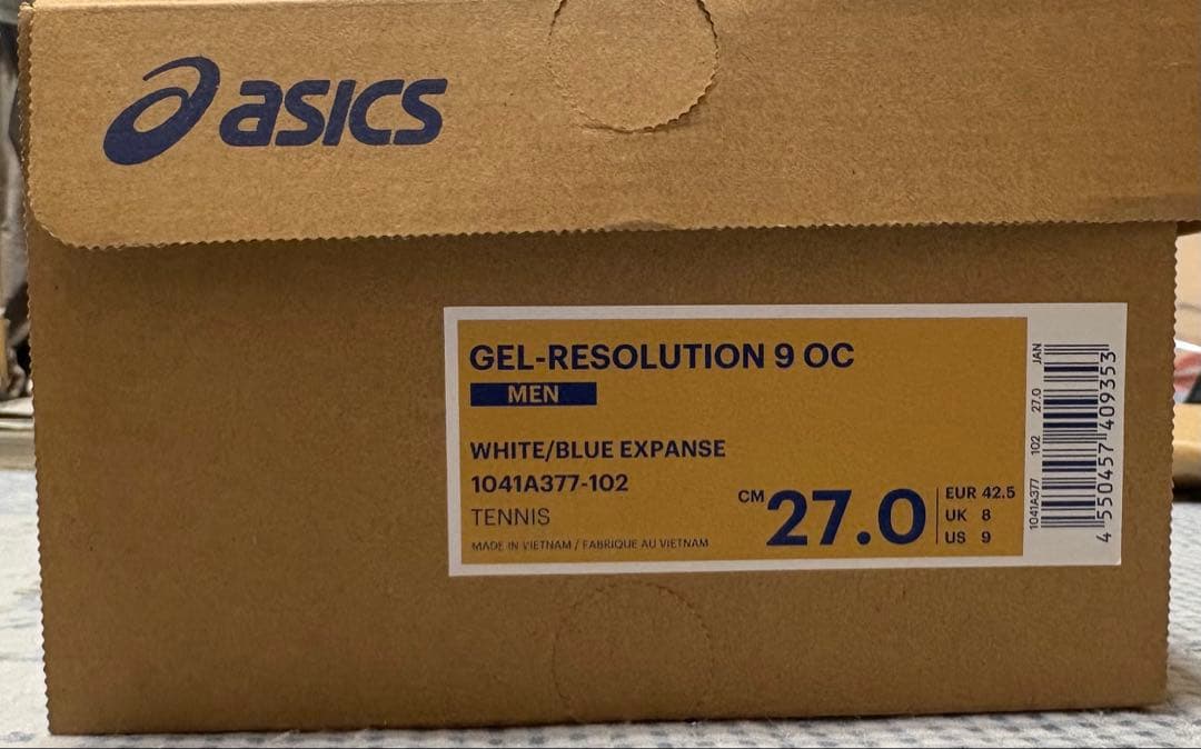 ASICS テニスシューズ ホワイト/オレンジ