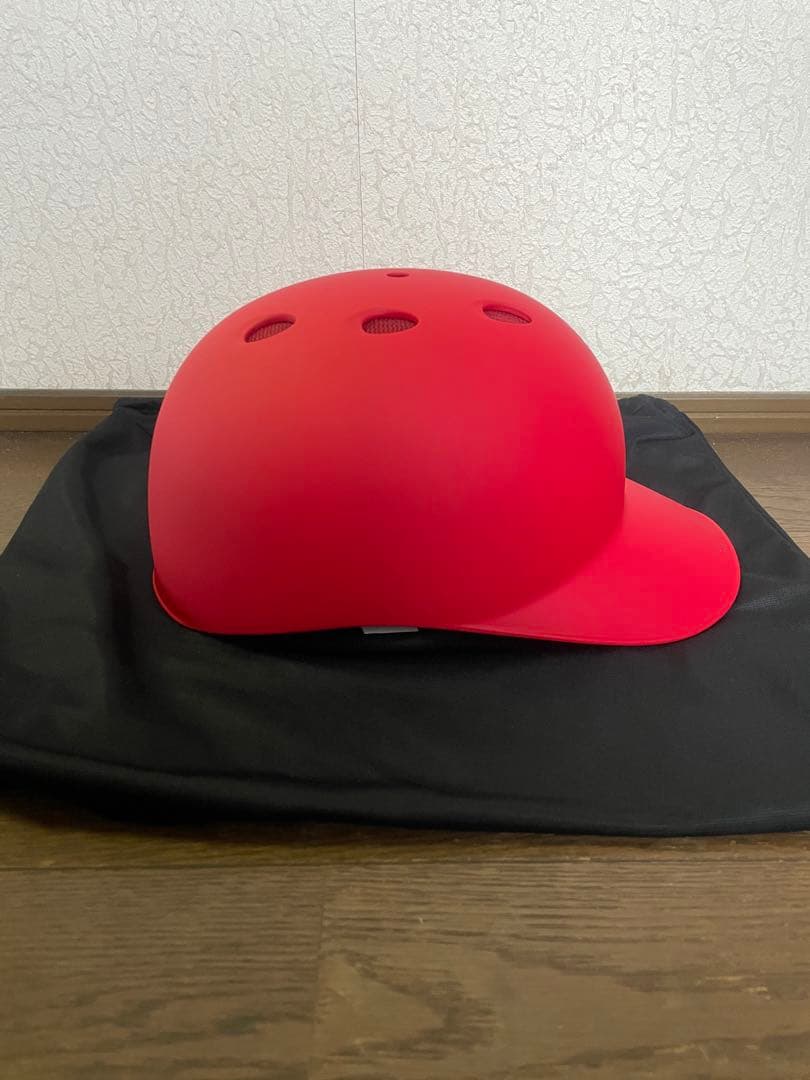 ミズノ限定　ランナーコーチ用ヘルメット　艶消しレッド　サイズM