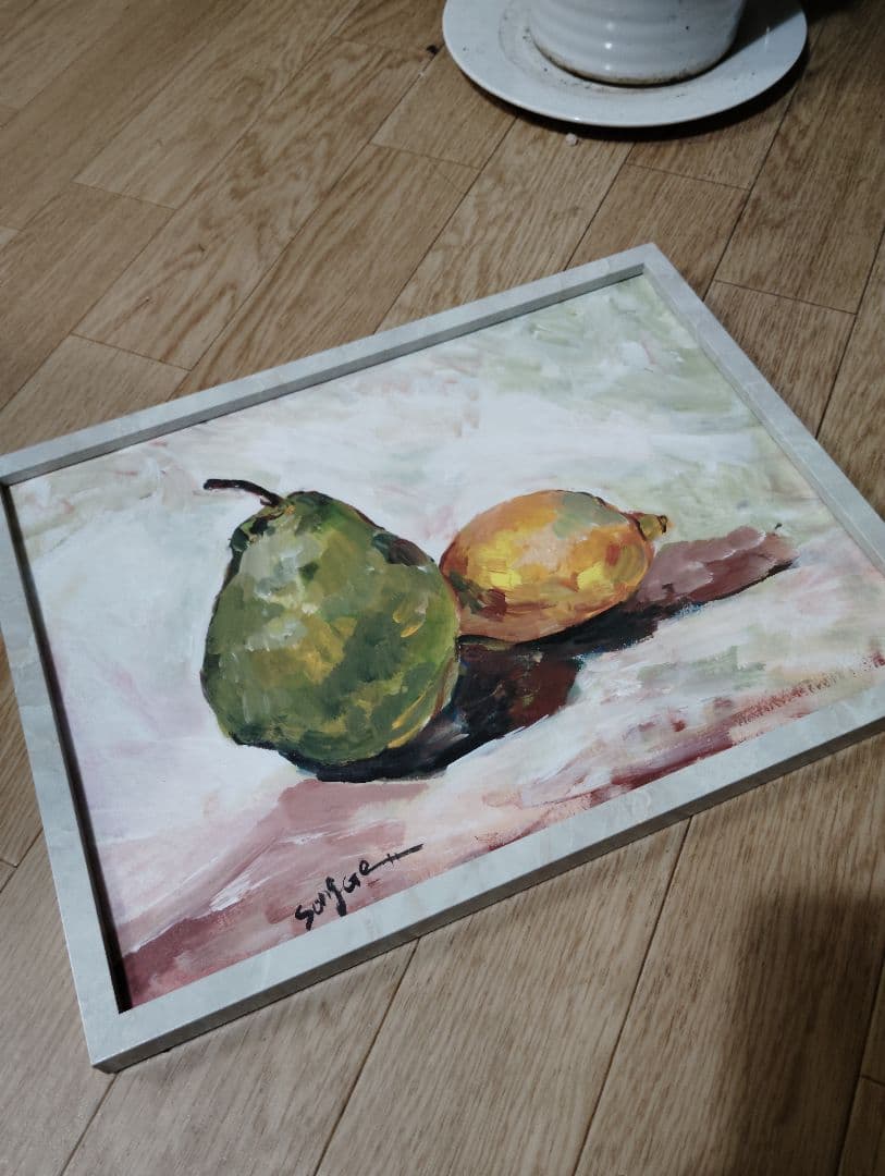 果物の静物画 『洋梨andレモン』