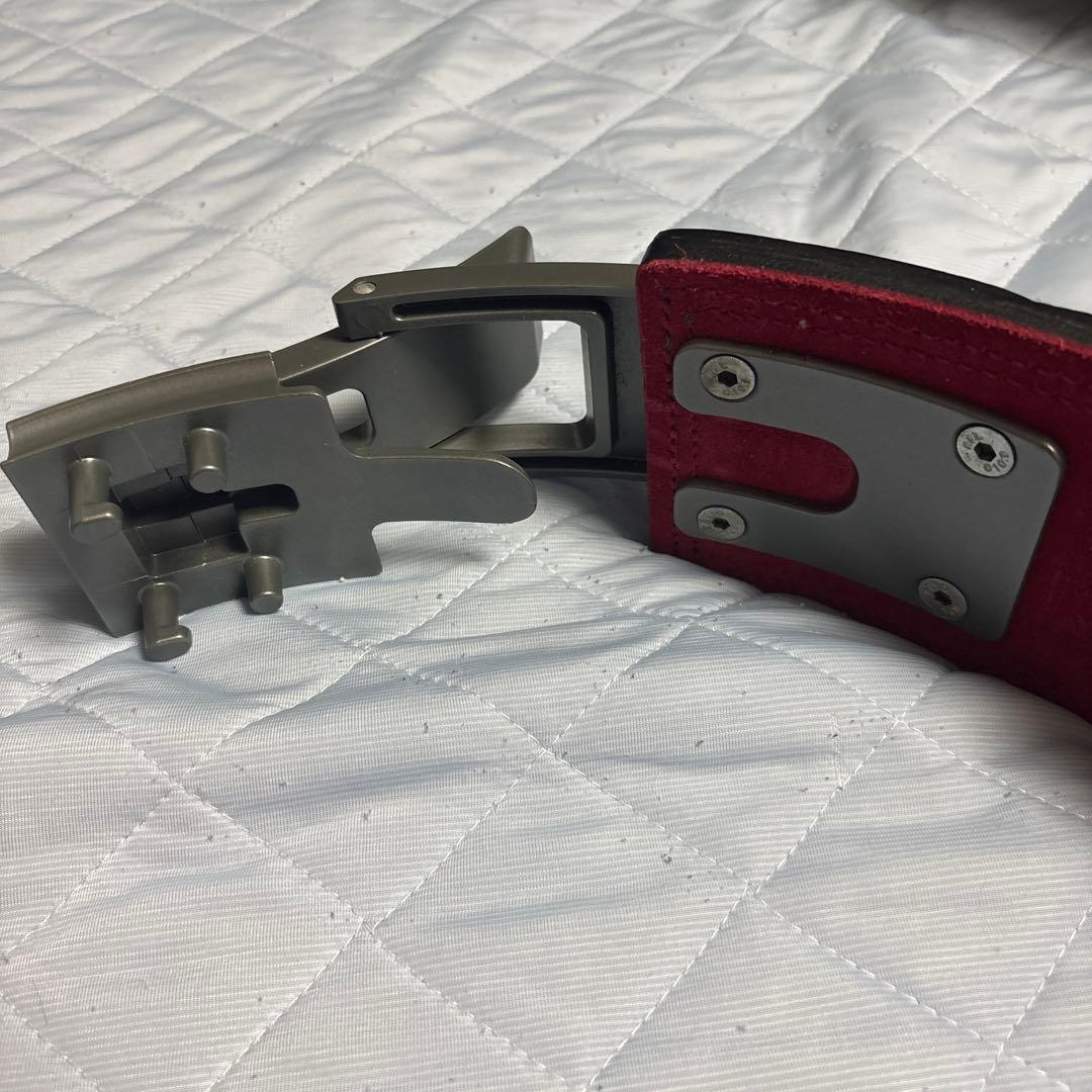 SBD レザー ベルト 黒 赤