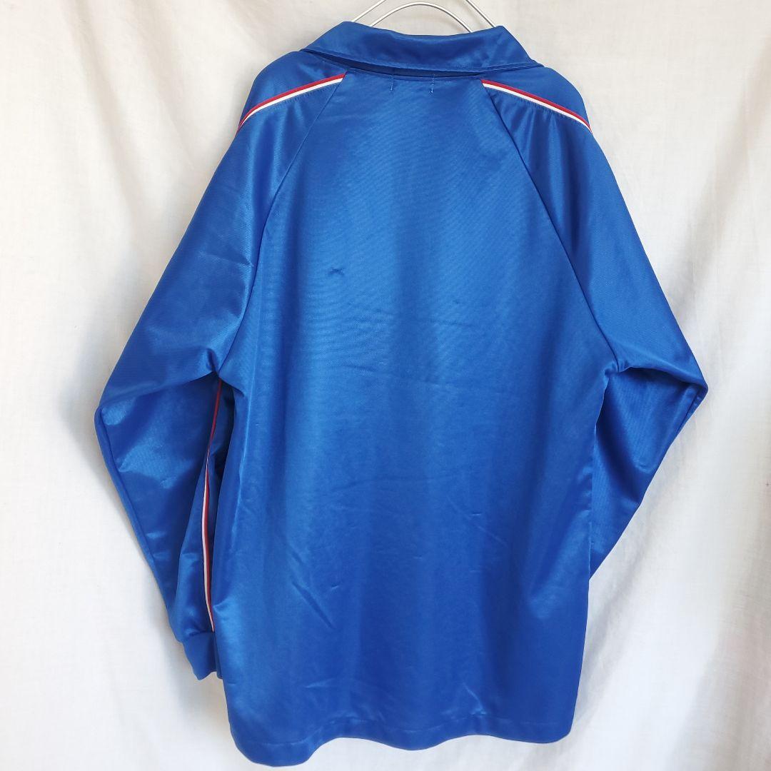 90s asics FOOTBALL GEAR ウェア ロンT ゲームシャツ 青