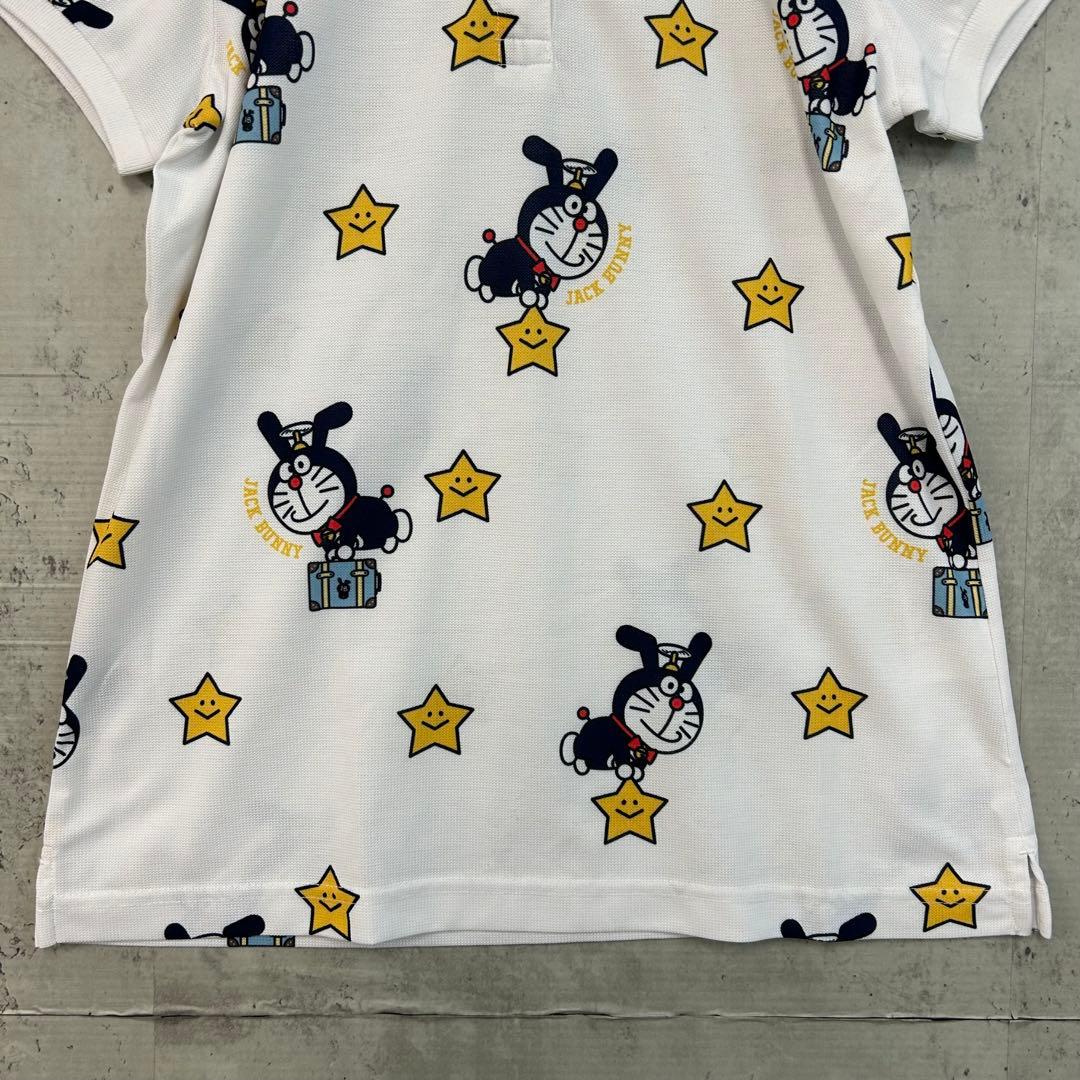Jack Bunny!! × ドラえもん 半袖 ポロ シャツ ゴルフ ウェア .