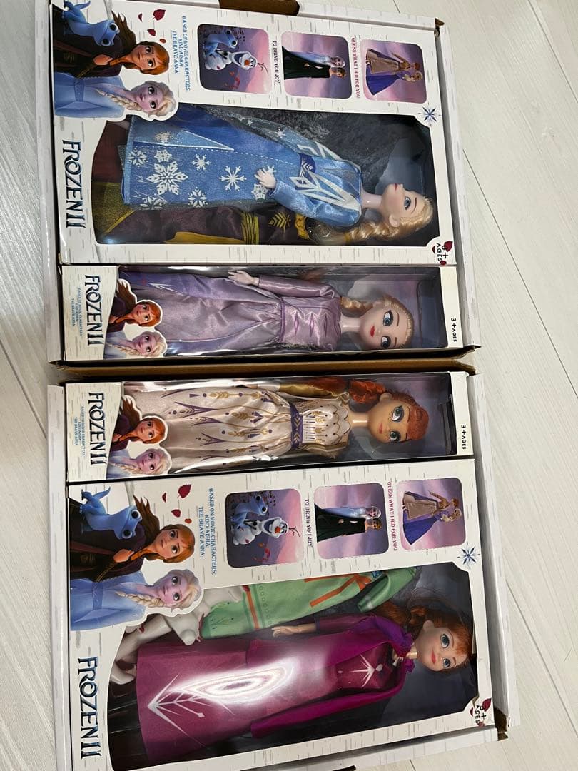 中古　ディズニーアナと雪の女王 II ドールセット 4体　オラフつき