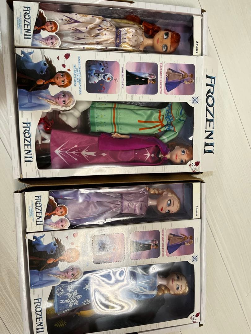 中古　ディズニーアナと雪の女王 II ドールセット 4体　オラフつき