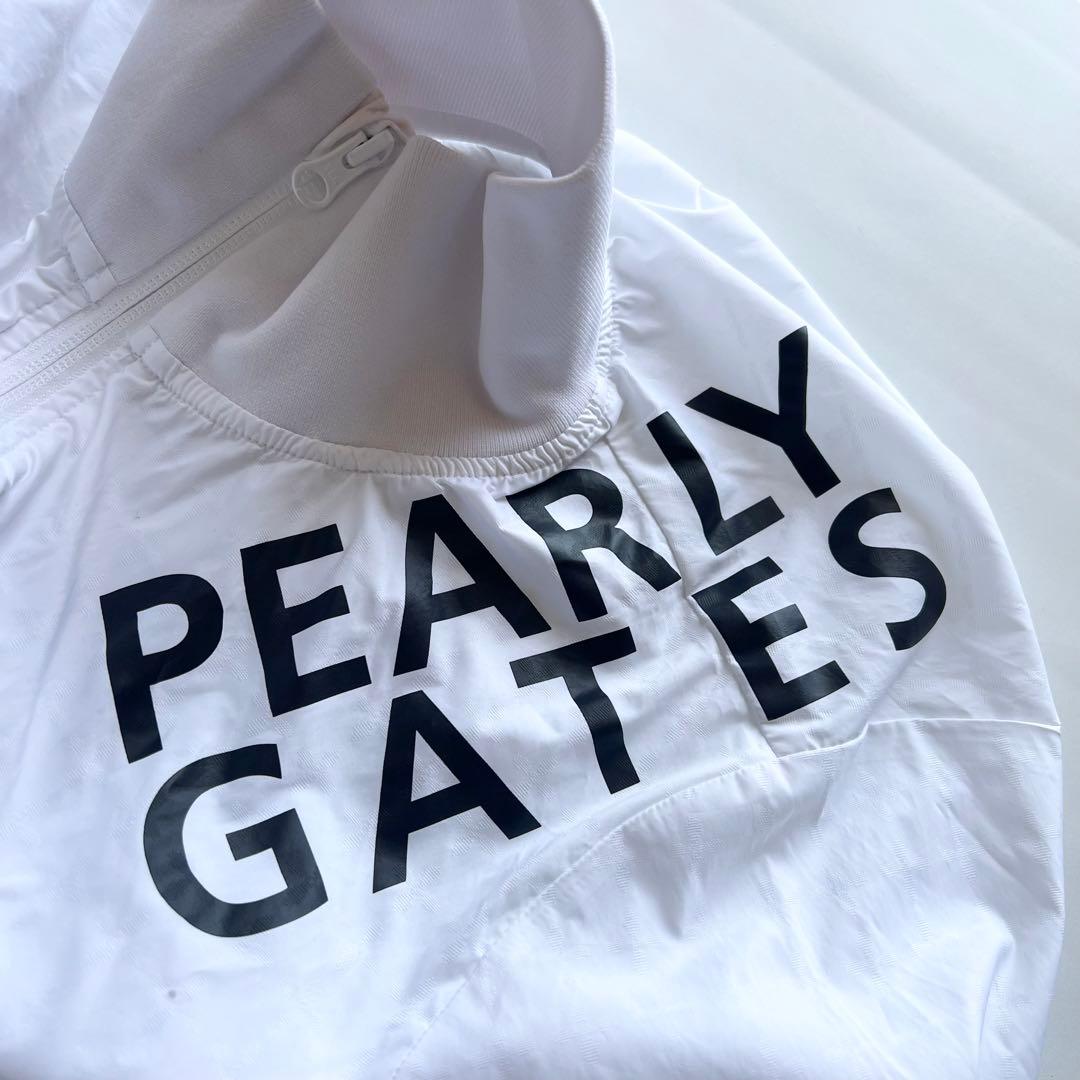 Pearlygates パーリーゲイツ　ナイロンジャケット　M 白　ロゴ　ゴルフ