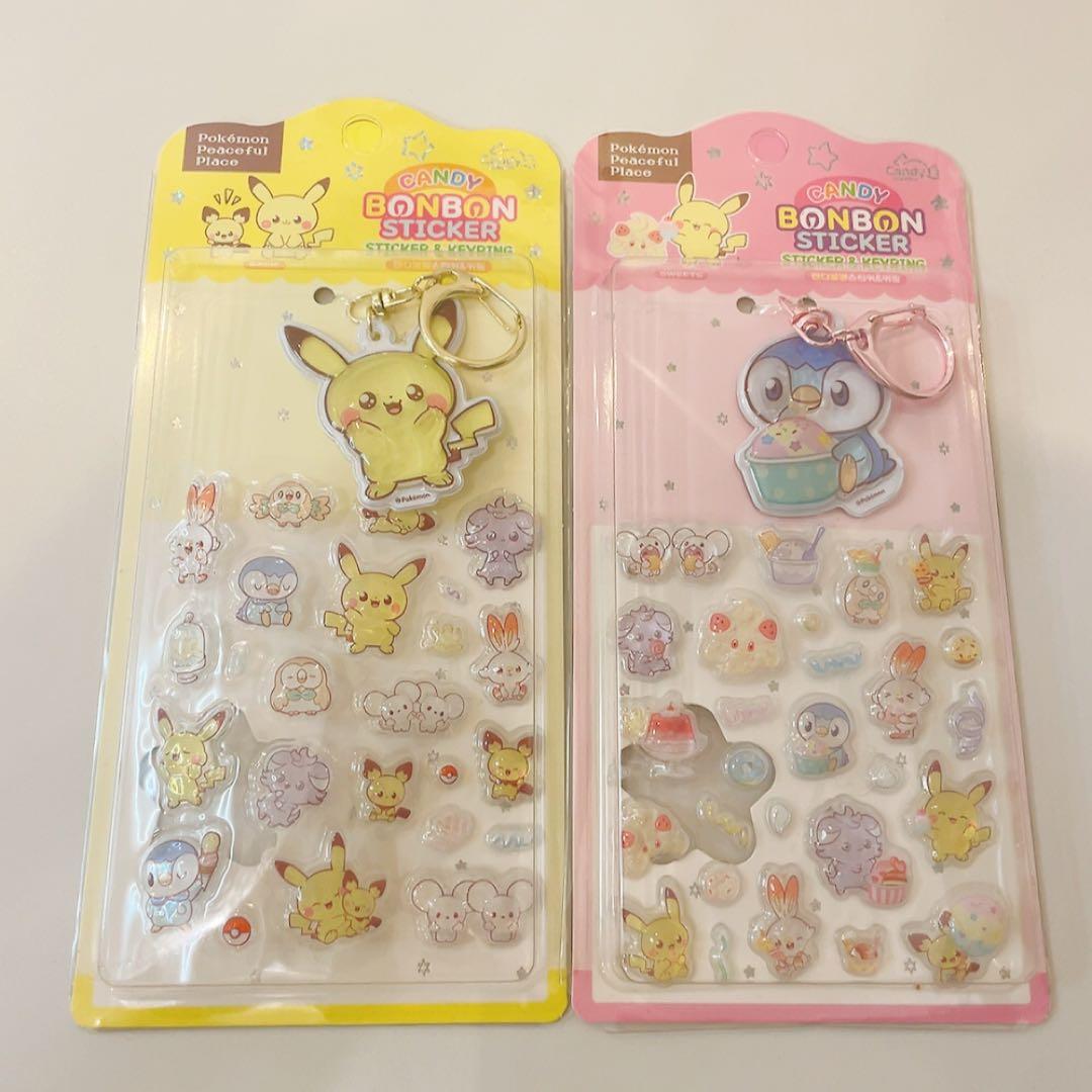 新作！　韓国　ポケモン　ピカチュウ　シール　キャンディボンボン　キーリング　正規