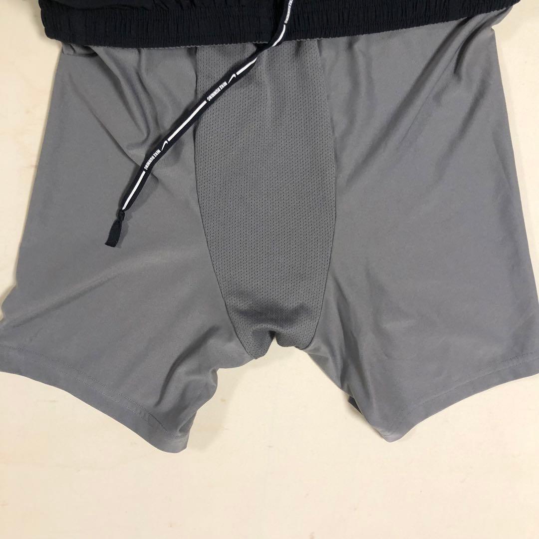 NIKE ナイキ ランニング ハーフパンツ ブラック グレー XLサイズ