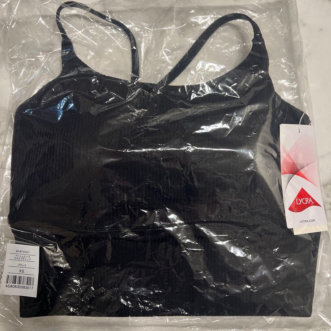 新品【SUKALA】ベーシックリブクロスブラトップ　ブラック　XS