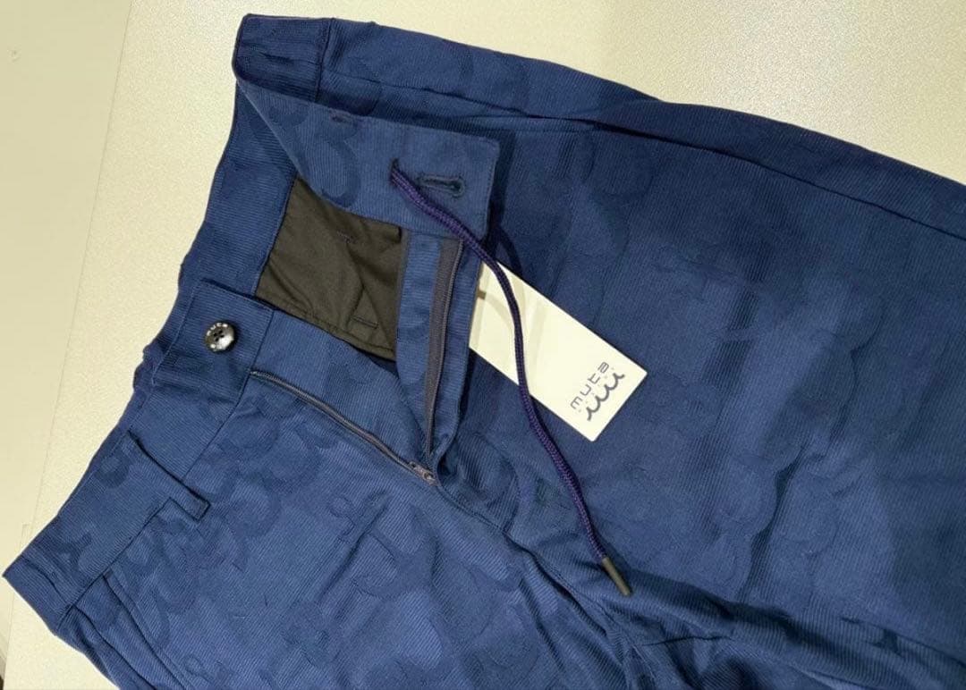 【新品】ムータマリンゴルフ　半袖　半ズボン　セットアップ　メンズ　ネイビー　Ｌ