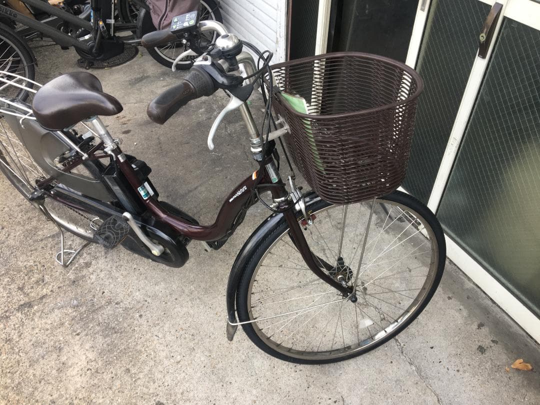 地域限定送料無料　パス　ナチュラ　9,3AH　子供乗せ　茶　神戸市　電動自転車