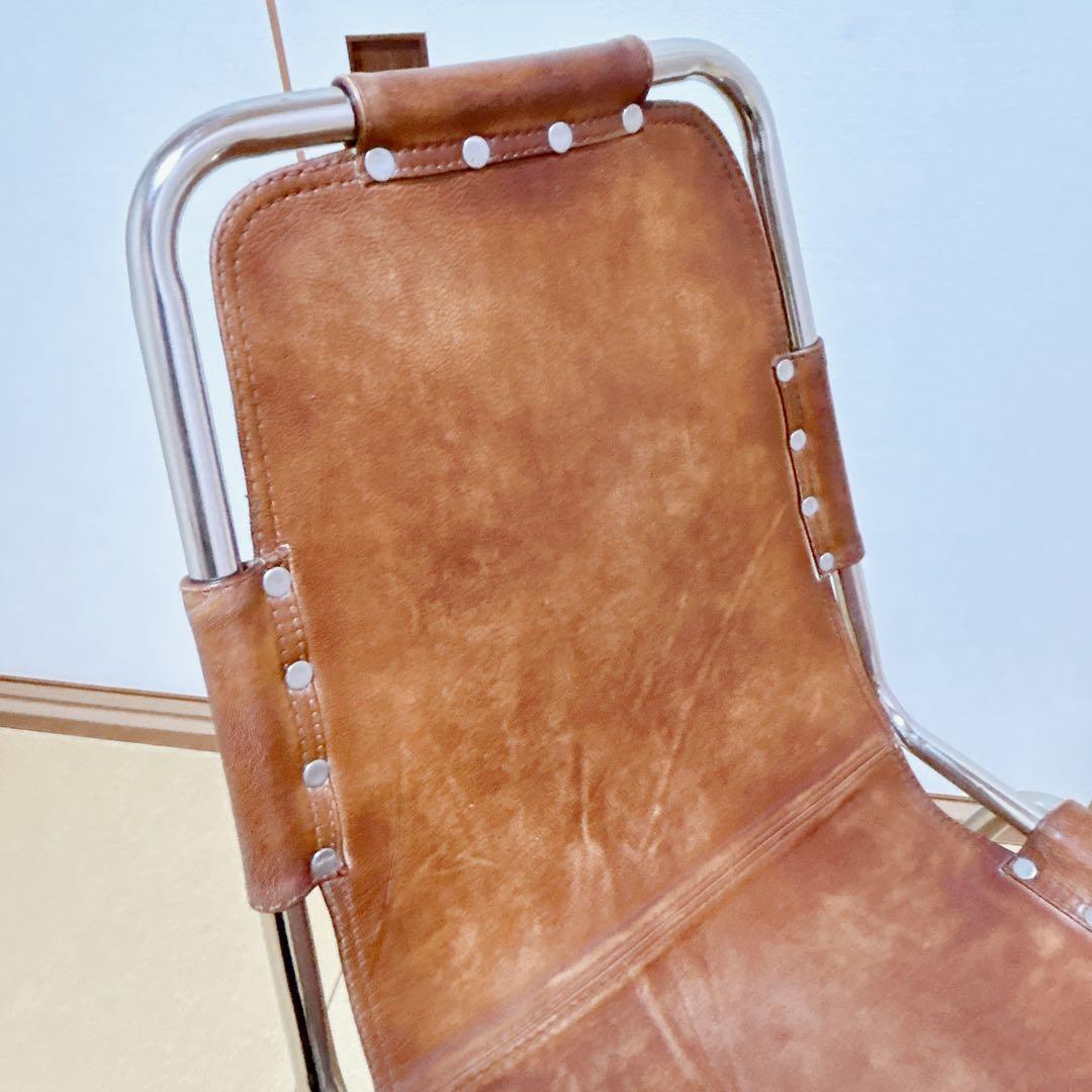 ●美品　レザーチェア●シャルロット・ペリアン【レザクルチェア】リプロダクト品