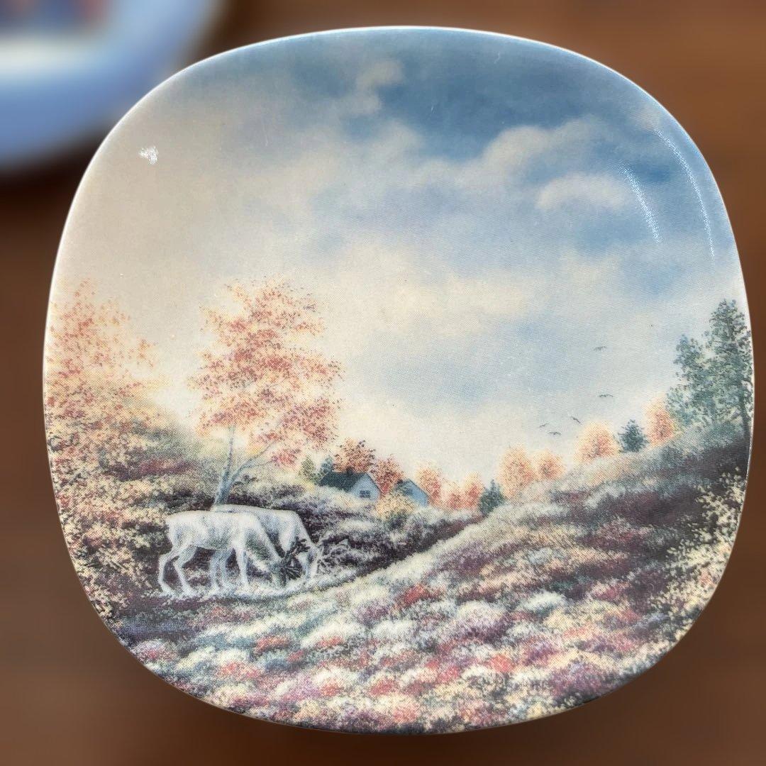 風景画の飾り皿3枚セット　アラビア