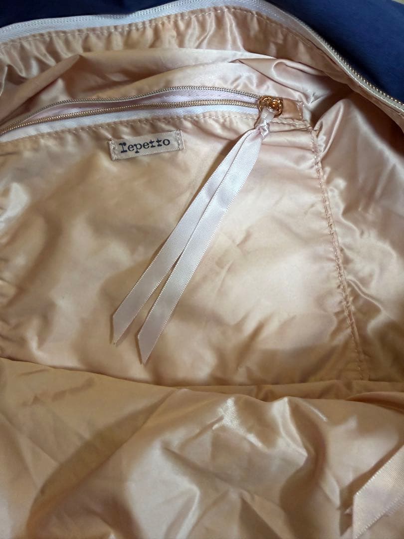 Repetto ネイビー ダンスバッグ L ベロア