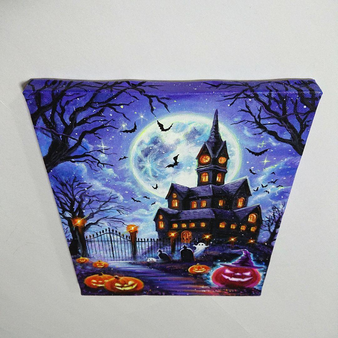 【ハロウィン】アクリル画 F3 風景画 絵画