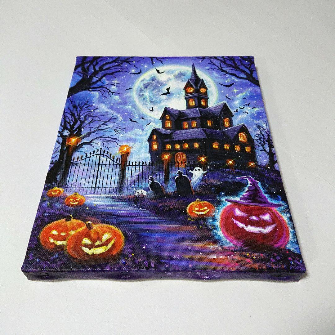 【ハロウィン】アクリル画 F3 風景画 絵画