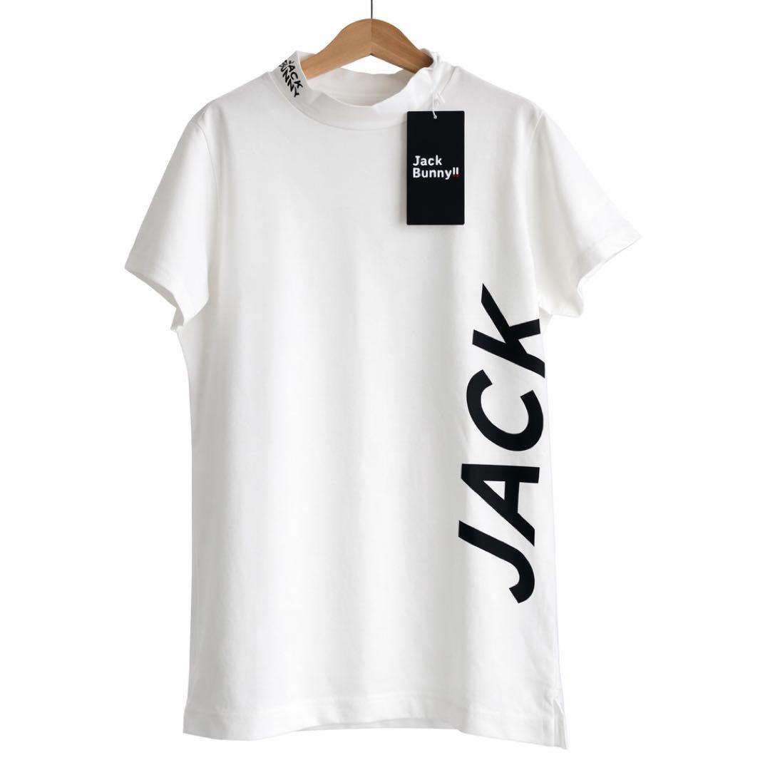 新品★ジャックバニー モックネックシャツ 半袖 ゴルフ ホワイト レディースXS