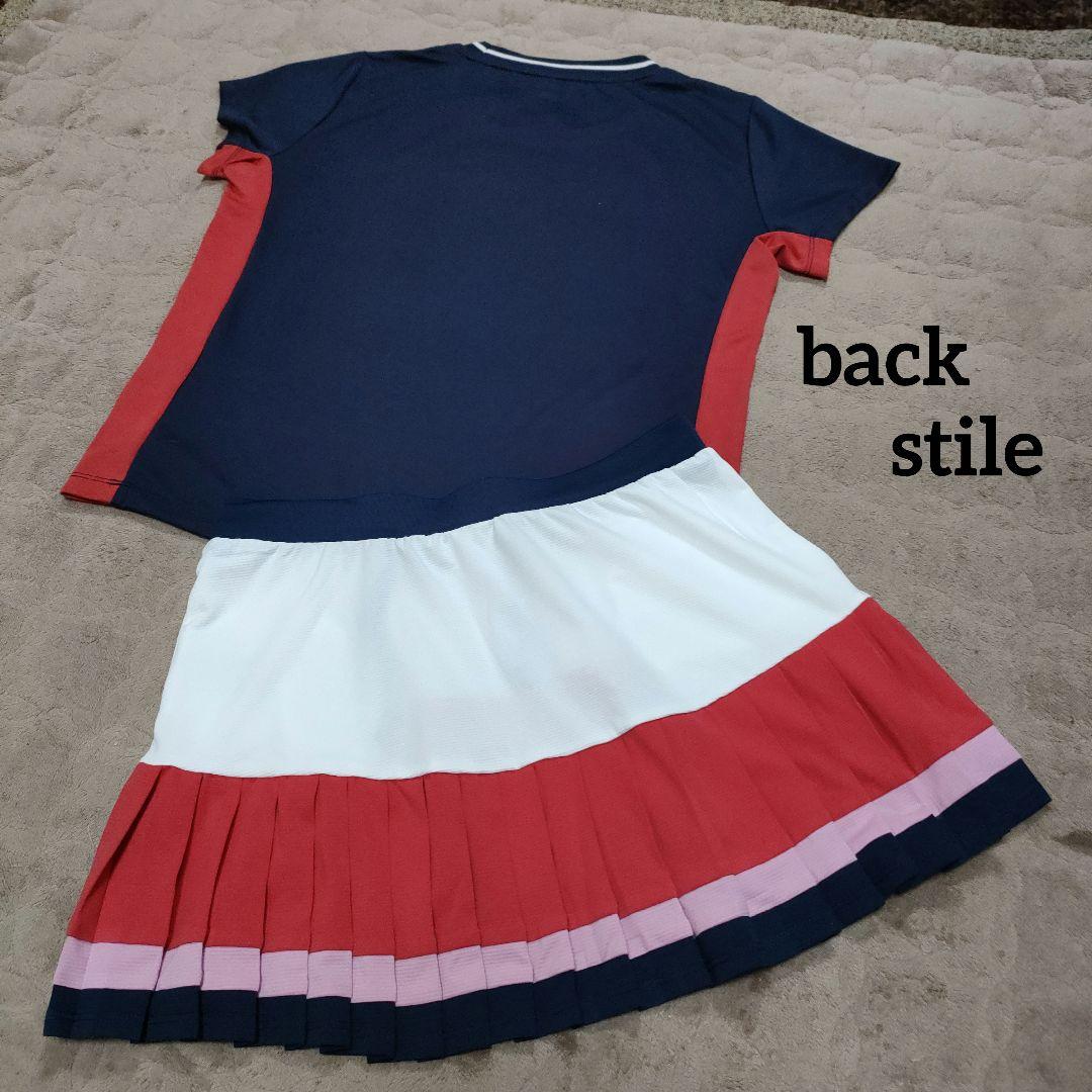 美品FILA♡トリコロールを意識したスポーティなトップス&スコートセット❦