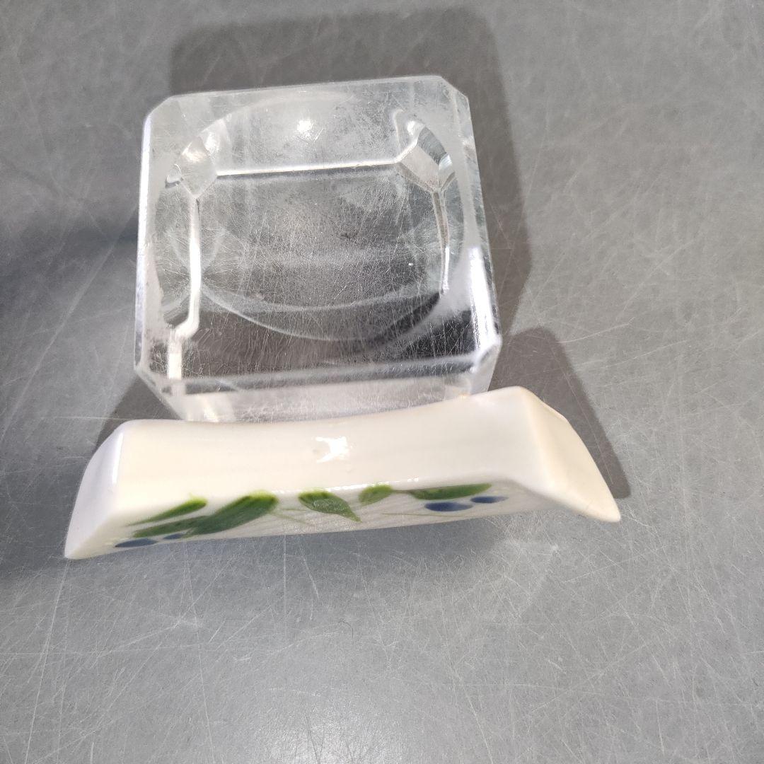 A1267-6/素明窯/井上路久 造/花草文箸置5客/共箱/和食器/懐石道具/