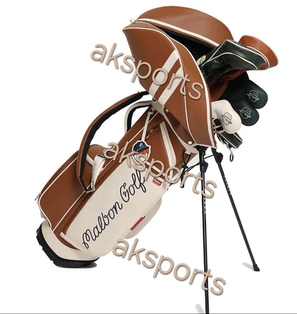 新入荷★Malbon Golf キャディバッグ ネイビー/ホワイト