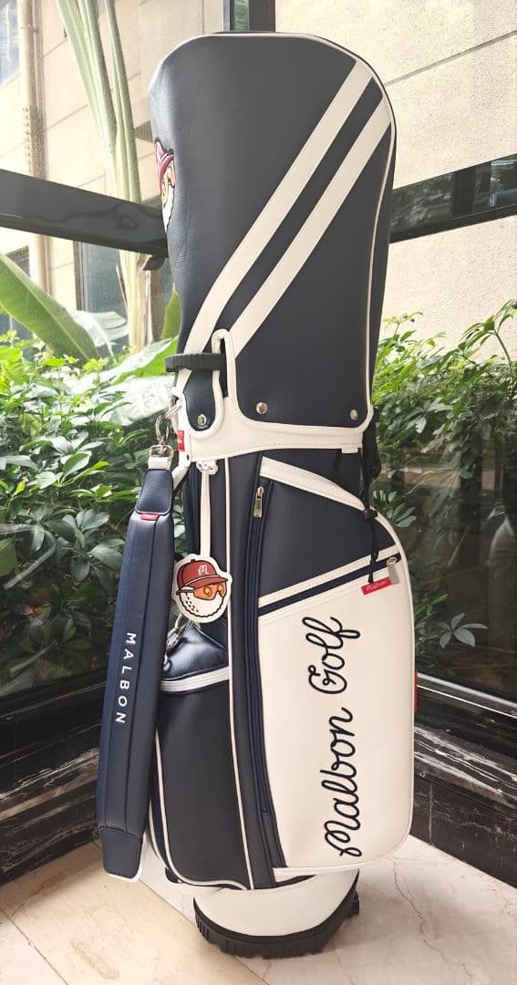新入荷★Malbon Golf キャディバッグ ネイビー/ホワイト