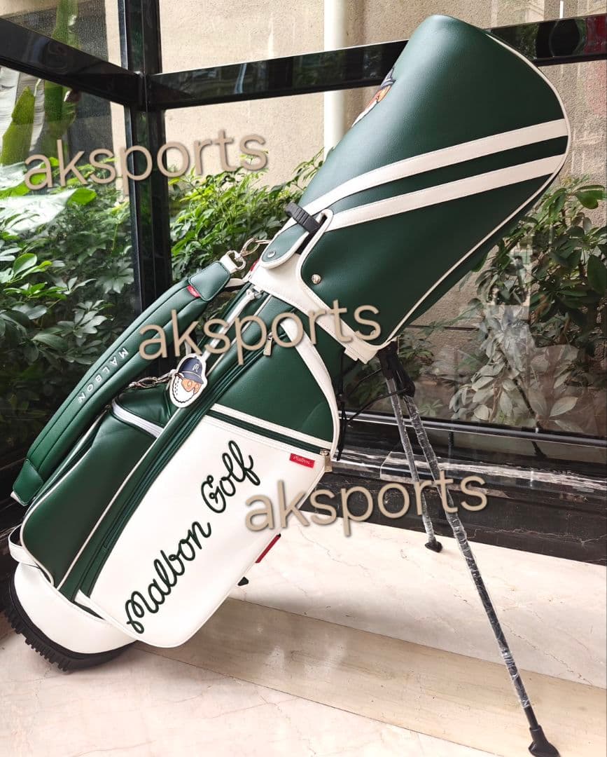 新入荷★Malbon Golf キャディバッグ ネイビー/ホワイト