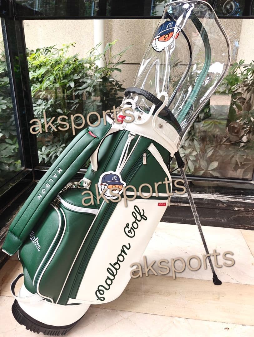 新入荷★Malbon Golf キャディバッグ ネイビー/ホワイト