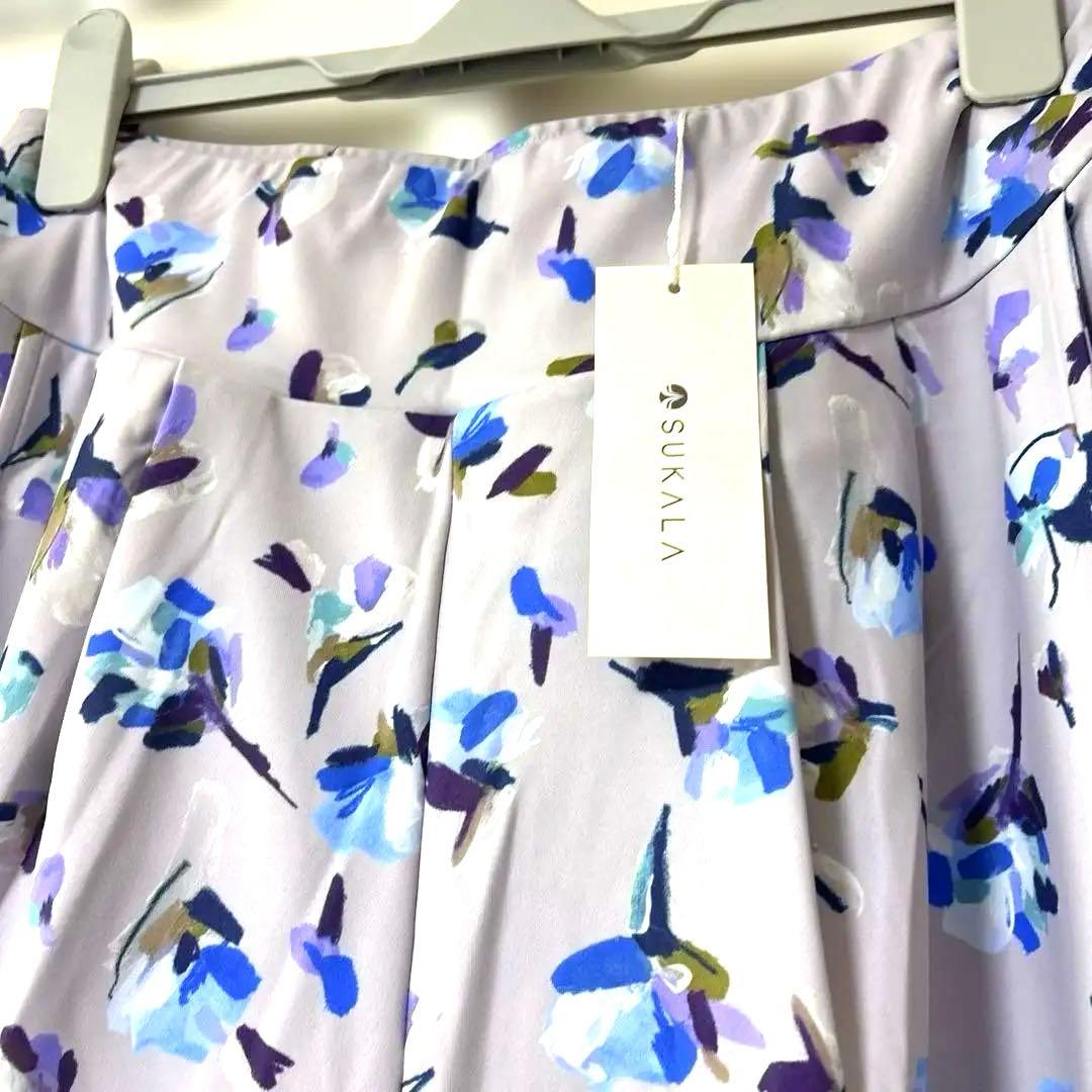 SUKALA ローズプリントジョガーパンツ 花柄レギンス 薄紫 ライラック
