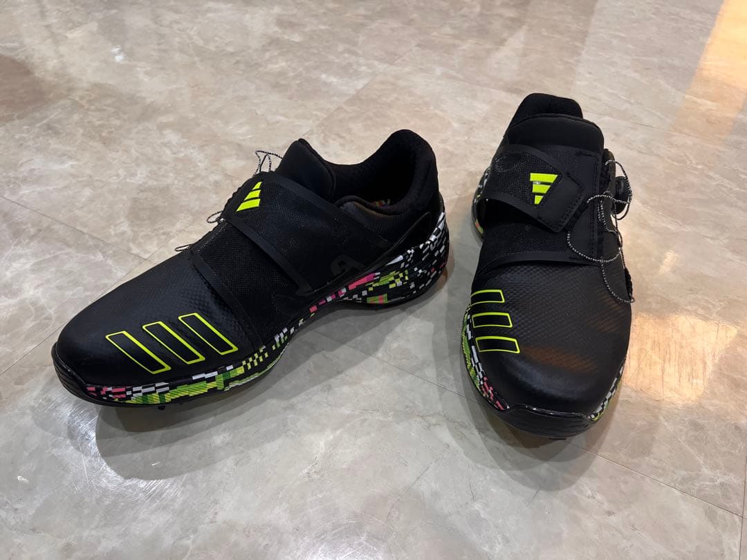 adidasスパイクシューズ ブラックイエロー 美品 26.5cm 最終値下げ中