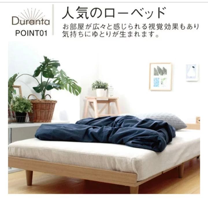 北欧デザインローベッド 【Duranta】デュランタ セミダブル