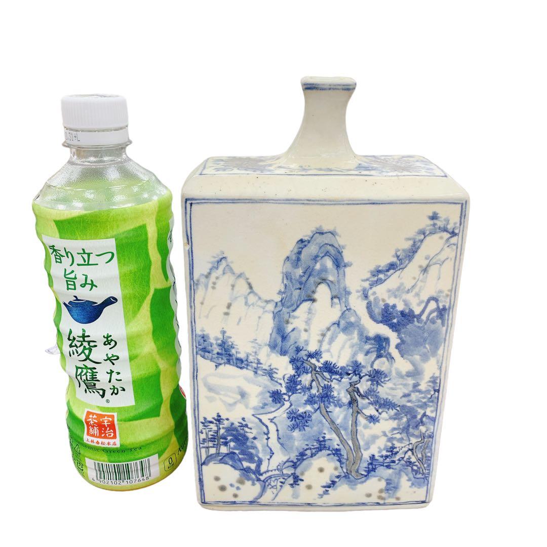 李朝　花瓶　フラワーベース　陶器　染付