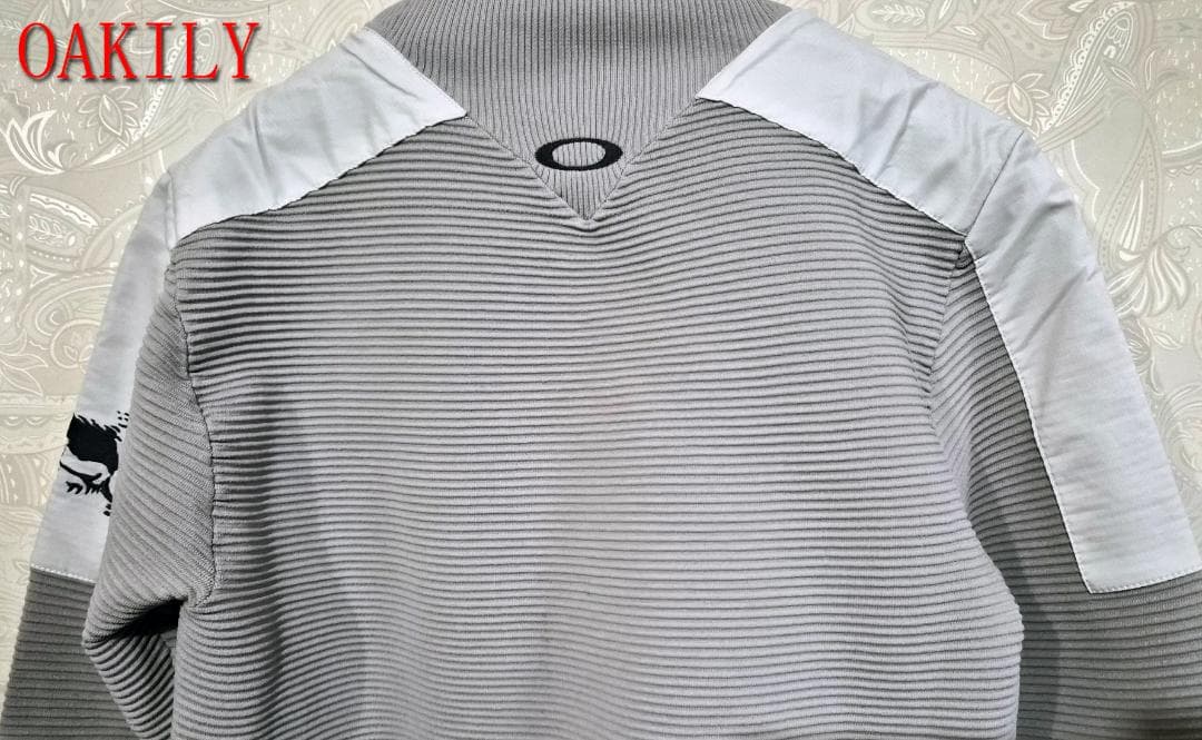 OAKLEY グレー ストライプ セーター L