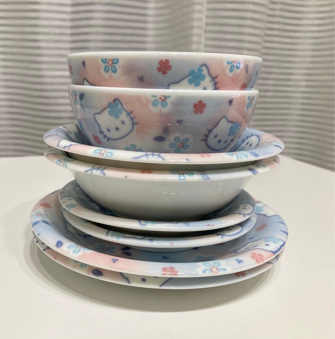 なでしこはろうきてぃ　1999年　ハローキティ 食器セット 8点（おまけ付き）
