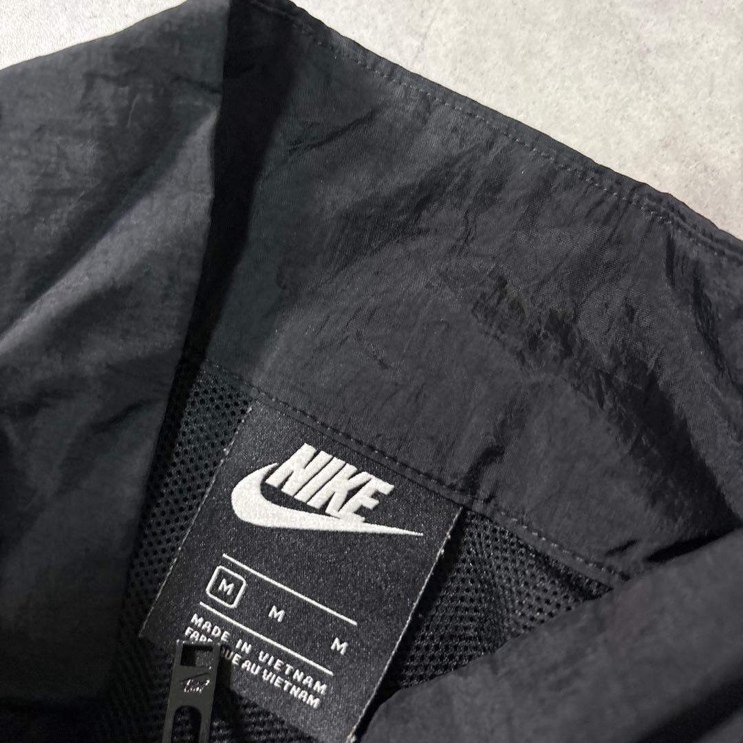 NIKE 00s ハーフジップ クロップ ナイロンジャケット ブラック M 短丈