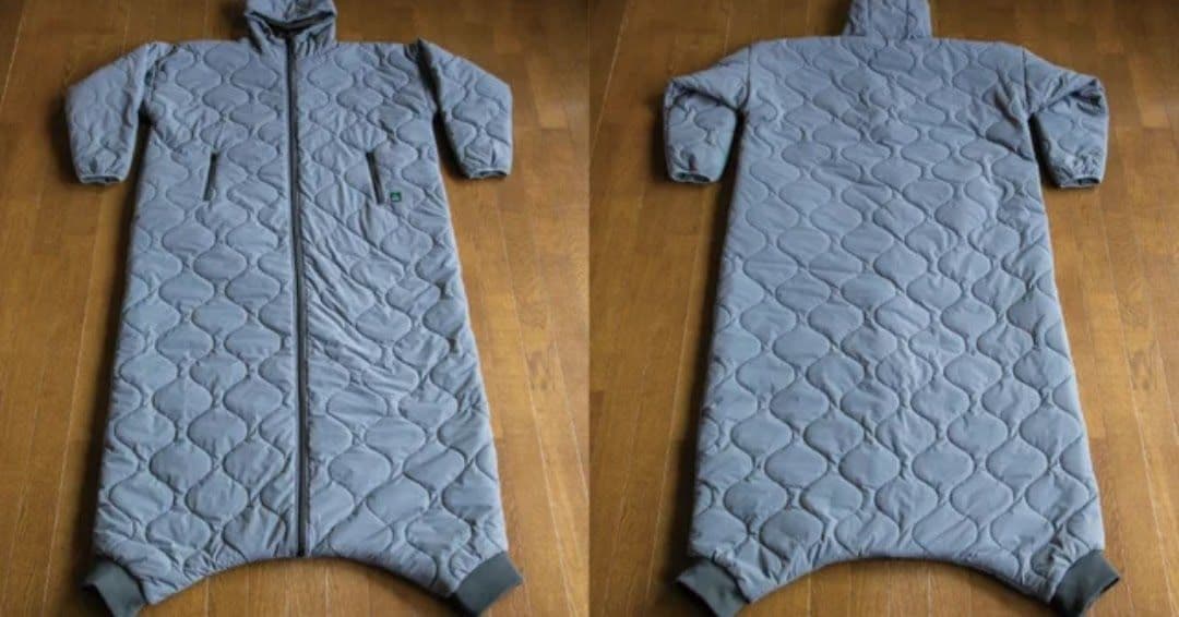 【身体の熱で暖をとる】着る寝袋 モンガ グレー M