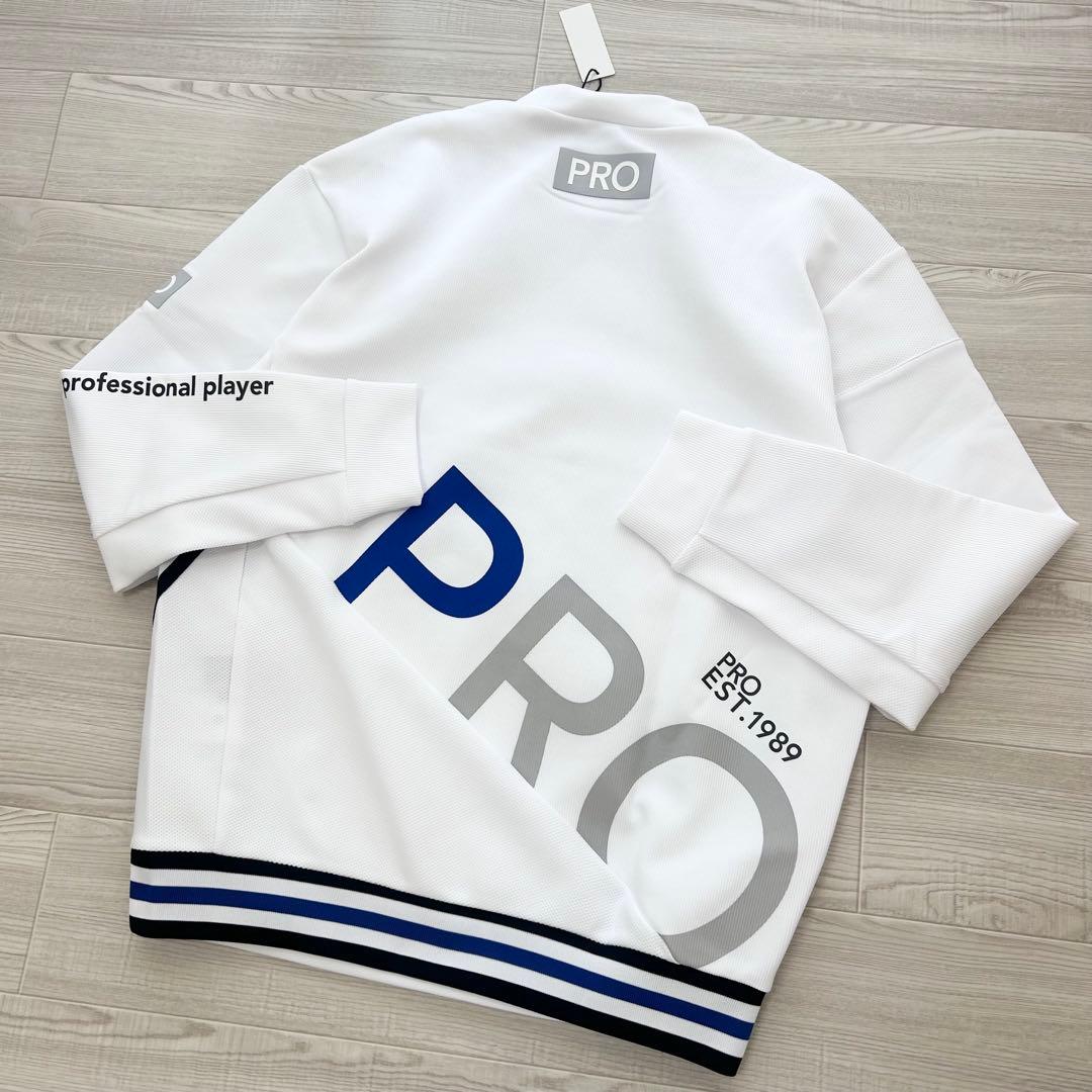 新品　パーリーゲイツ　モックネック　スウェット　春夏用　メッシュ　ホワイト　5