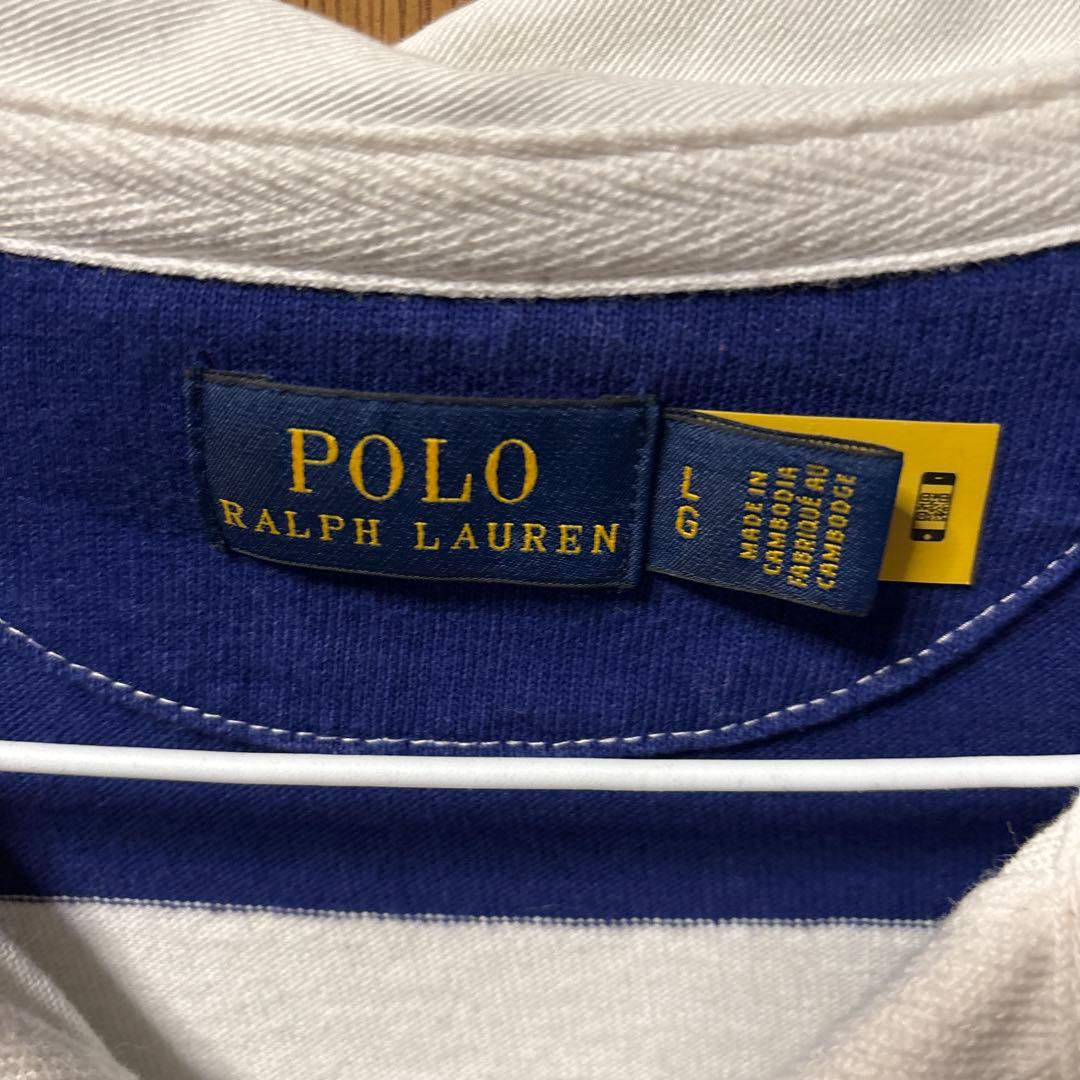 Polo Ralph Lauren ラガーシャツ Mサイズ ネイビー/ホワイト