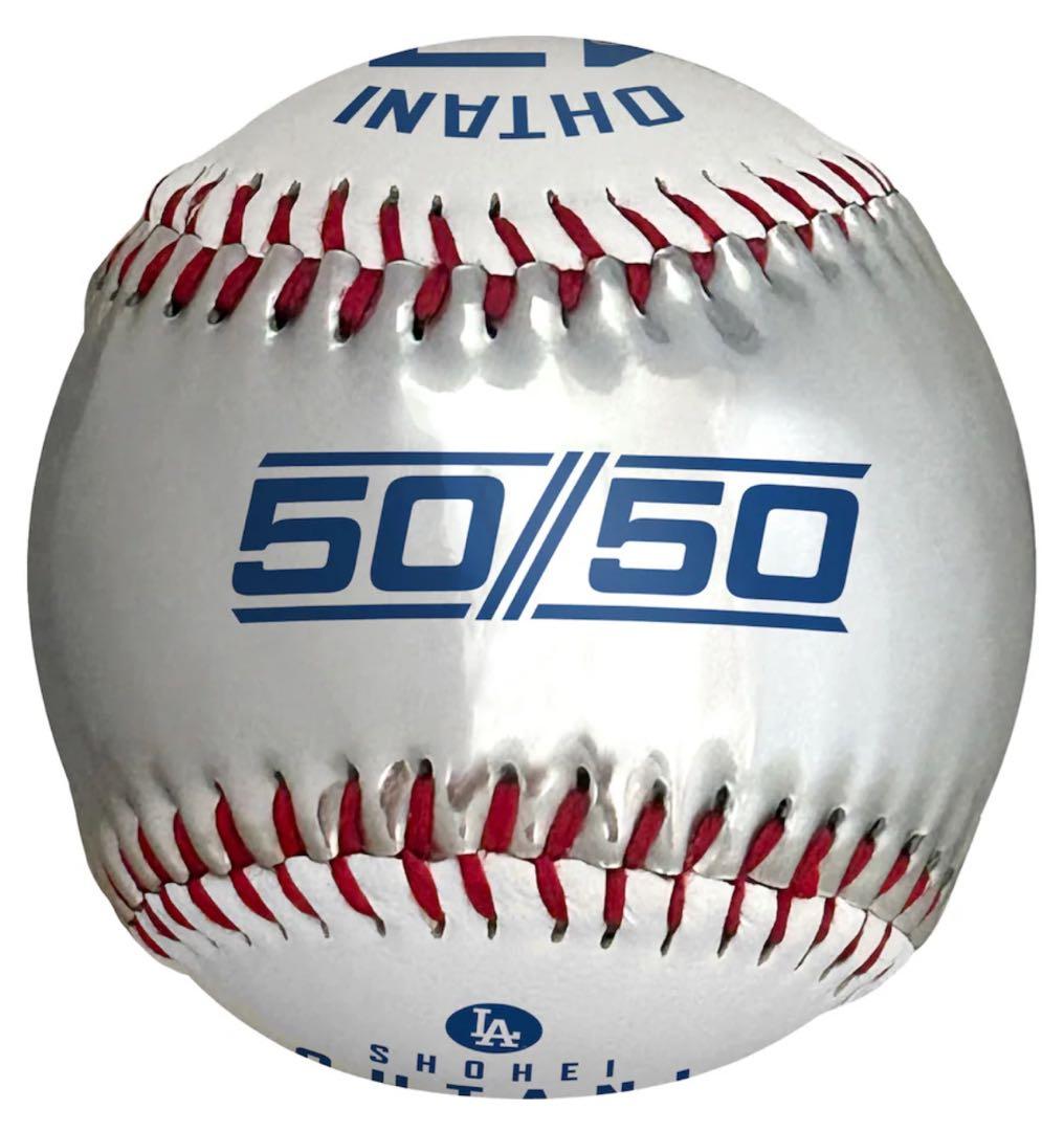【完売】【ホワイト×シルバー】大谷 50/50 ドジャース　レプリカサインボール
