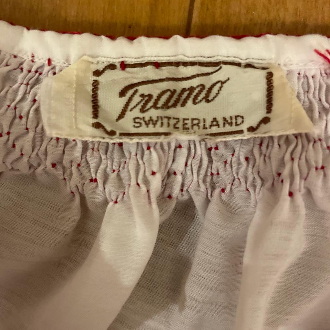 【スイス製】Tramo 刺繍 長袖 ブラウス ホワイト