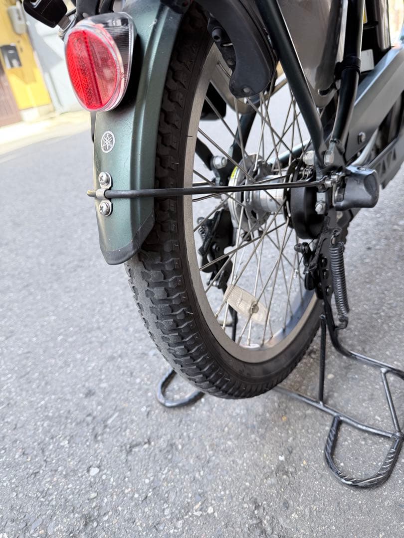 大阪府　子供乗せ　ヤマハ　電動アシスト自転車 チャイルドシート付き 緑色