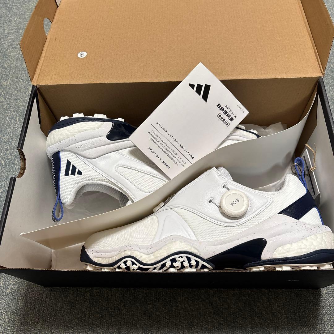 新品 adidas コードカオスボア25 ゴルフシューズ 25.5 ホワイト